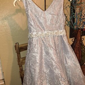 Chic Kids Dress with Embellished Belt